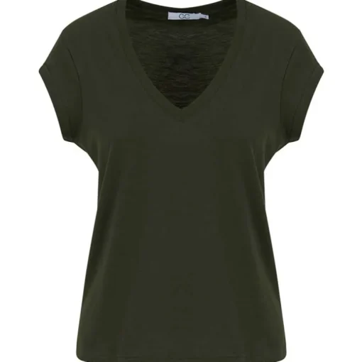 COSTER COPENHAGEN CCH1101 V-NECK T-SHIRT 486 MØRKEGRØN