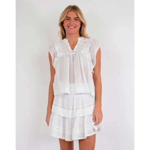 Neo Noir Jayla S Voile Top Hvid