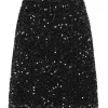 Neo Noir Miva Velvet Sequins Skirt Black