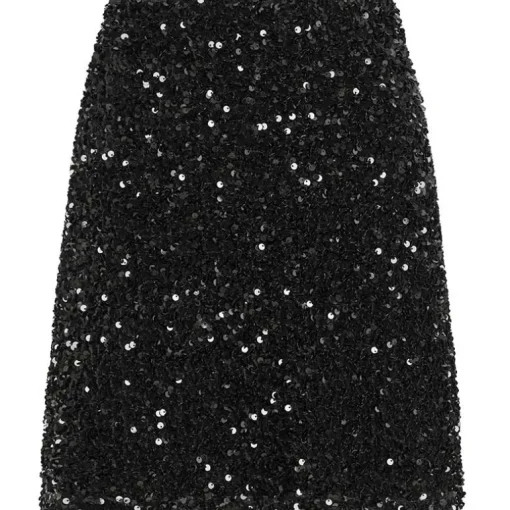 Neo Noir Miva Velvet Sequins Skirt Black