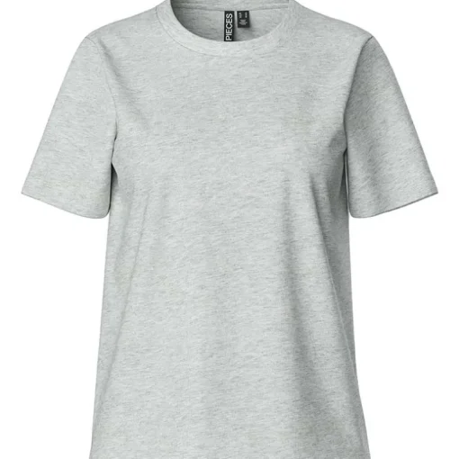 Pieces PCRia SS Solid Tee Noos Light Grey Melange