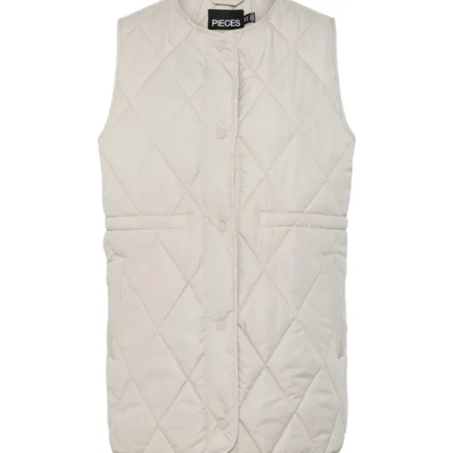 Pieces PCStella Quilted Vest Noos Silver Gray