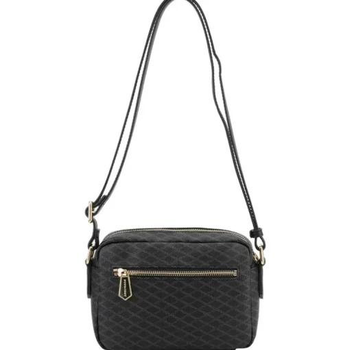 Pourchet Paris 89040 Waves Coated Canvas Bag Noir